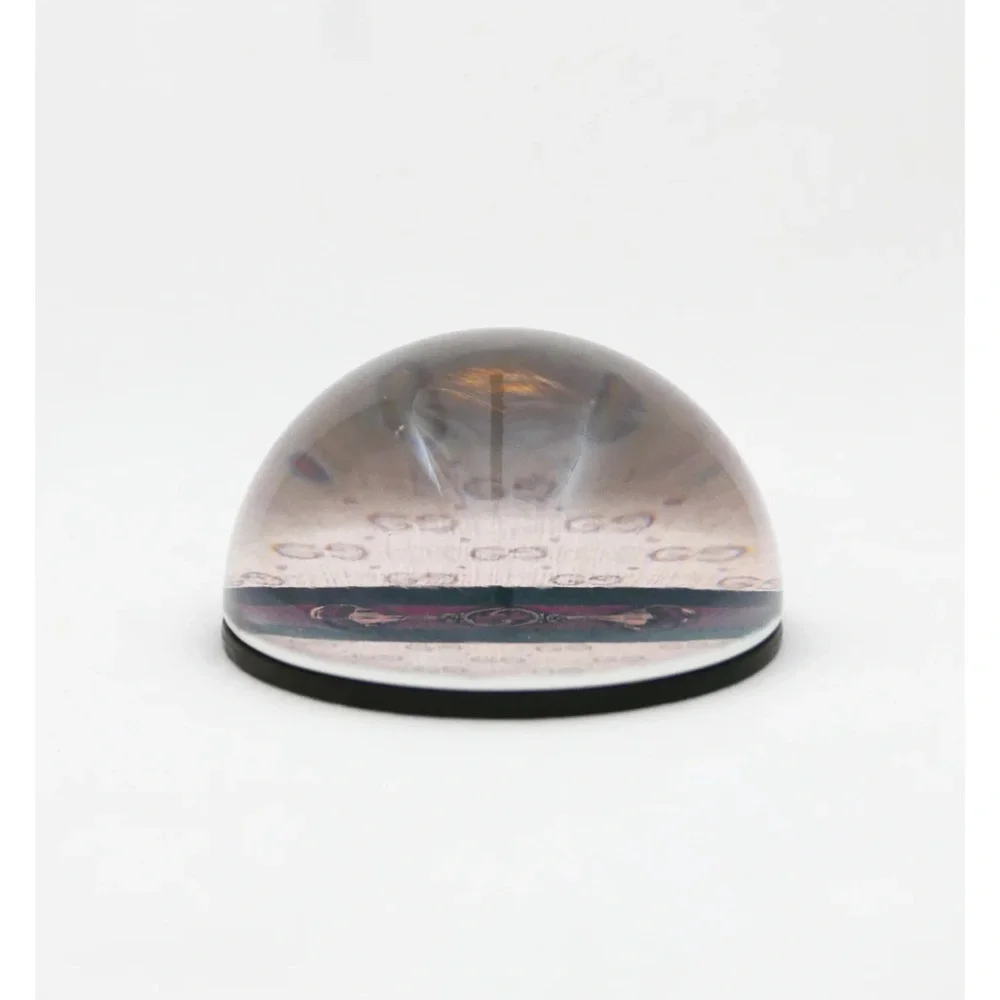 NWB  GUCCI GG MONOGRAM GLASS DOMED PAPERWEIGHT with WEB & HORSEBIT